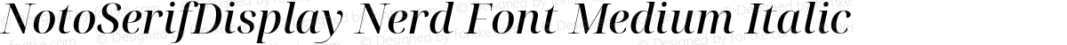 NotoSerifDisplay Nerd Font Medium Italic