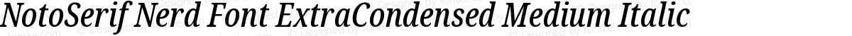 NotoSerif Nerd Font ExtraCondensed Medium Italic