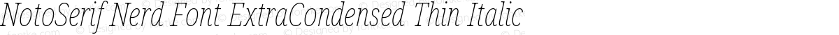 NotoSerif Nerd Font ExtraCondensed Thin Italic