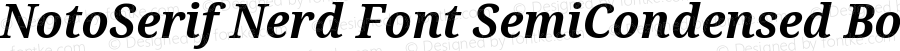 Noto Serif SemiCondensed Bold Italic Nerd Font Complete