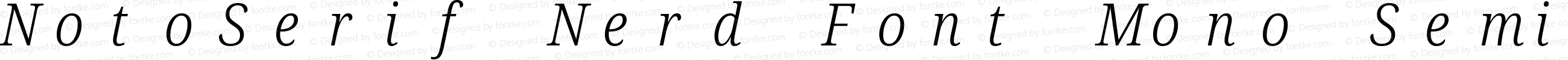 NotoSerif Nerd Font Mono SemiCondensed Light Italic