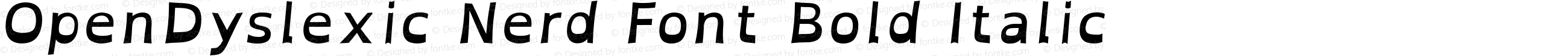 OpenDyslexic Bold Italic Nerd Font Complete