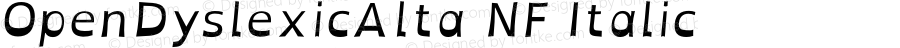 OpenDyslexicAlta Italic Nerd Font Complete Windows Compatible