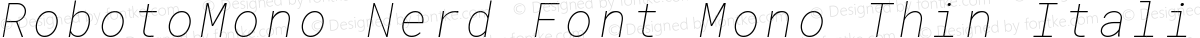 RobotoMono Nerd Font Mono Thin Italic