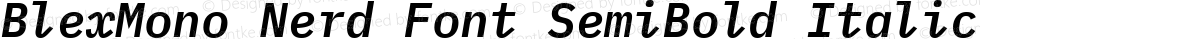 BlexMono Nerd Font SemiBold Italic