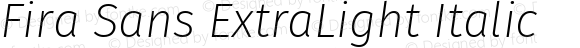 Fira Sans ExtraLight Italic