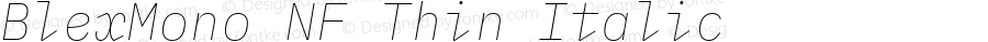 BlexMono NF Thin Italic