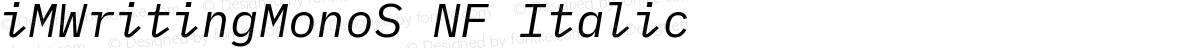 iMWritingMonoS NF Italic