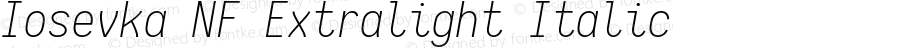 Iosevka Term Extralight Italic Nerd Font Complete Windows Compatible