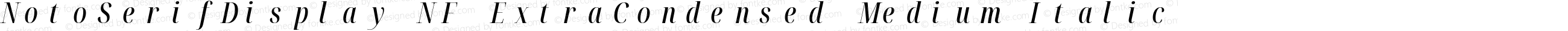 NotoSerifDisplay NF ExtraCondensed Medium Italic