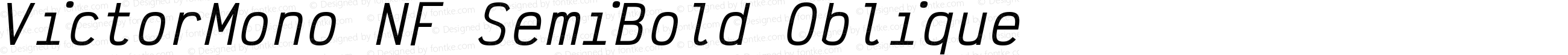 Victor Mono SemiBold Oblique Nerd Font Complete Mono Windows Compatible