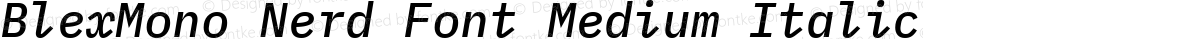 BlexMono Nerd Font Medium Italic