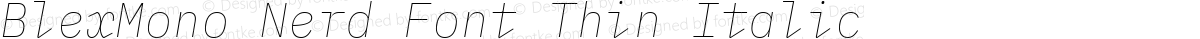 BlexMono Nerd Font Thin Italic