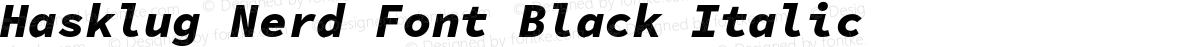 Hasklug Nerd Font Black Italic