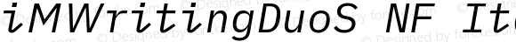 iM Writing Duo S Italic Nerd Font Complete Windows Compatible