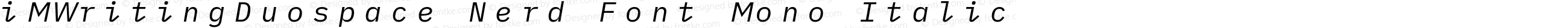 iMWritingDuospace Nerd Font Mono Italic