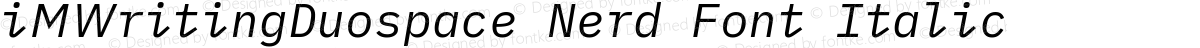 iMWritingDuospace Nerd Font Italic