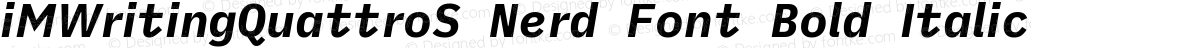 iMWritingQuattroS Nerd Font Bold Italic