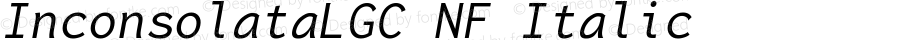 Inconsolata LGC Italic Nerd Font Complete Mono Windows Compatible
