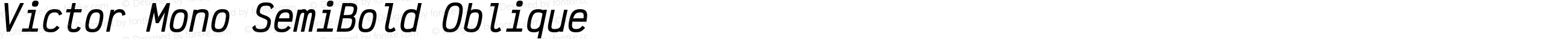 Victor Mono SemiBold Oblique