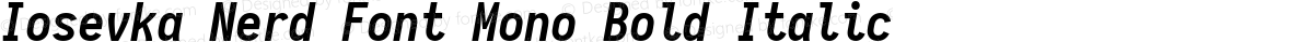 Iosevka Nerd Font Mono Bold Italic