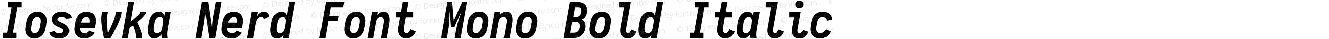 Iosevka Nerd Font Mono Bold Italic