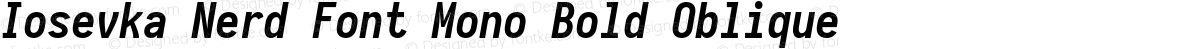 Iosevka Nerd Font Mono Bold Oblique
