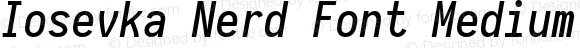 Iosevka Medium Oblique Nerd Font Complete