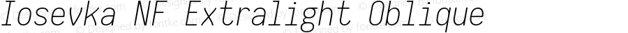 Iosevka Term Extralight Oblique Nerd Font Complete Windows Compatible