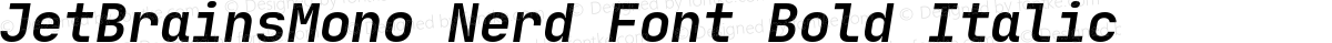 JetBrainsMono Nerd Font Bold Italic