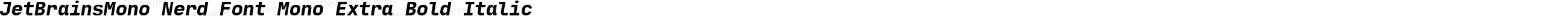 JetBrainsMono Nerd Font Mono Extra Bold Italic