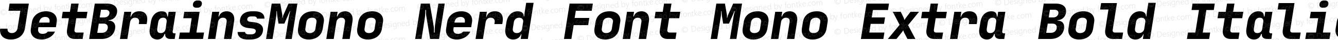 JetBrainsMono Nerd Font Mono Extra Bold Italic