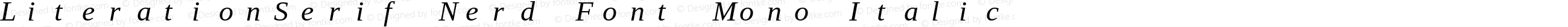 Literation Serif Italic Nerd Font Complete Mono