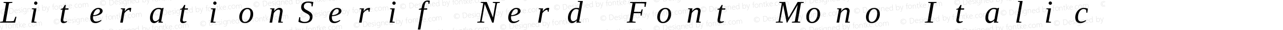 Literation Serif Italic Nerd Font Complete Mono