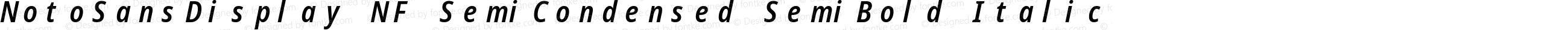 Noto Sans Display SemiCondensed SemiBold Italic Nerd Font Complete Mono Windows Compatible