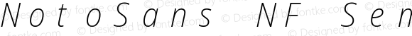 Noto Sans SemiCondensed ExtraLight Italic Nerd Font Complete Mono Windows Compatible