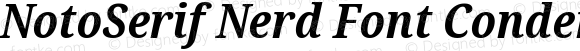 NotoSerif Nerd Font Condensed Bold Italic