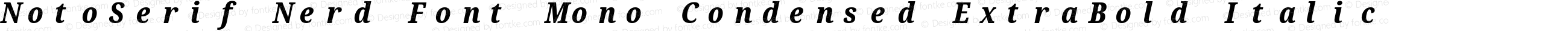 NotoSerif Nerd Font Mono Condensed ExtraBold Italic