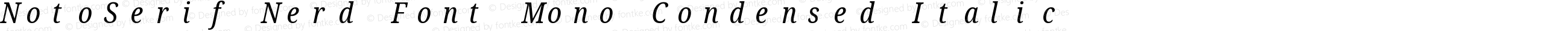 NotoSerif Nerd Font Mono Condensed Italic