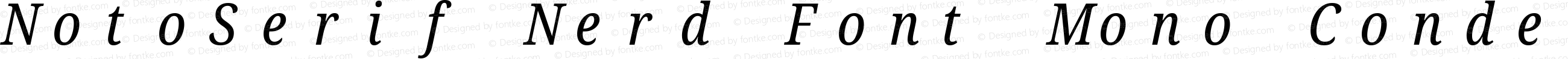 NotoSerif Nerd Font Mono Condensed Italic