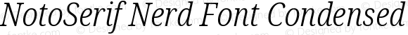 NotoSerif Nerd Font Condensed Light Italic