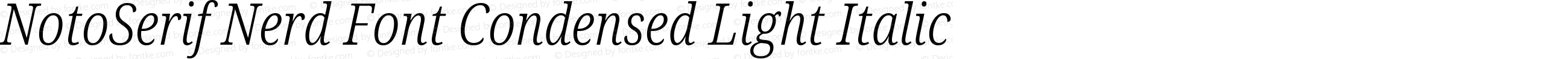 NotoSerif Nerd Font Condensed Light Italic