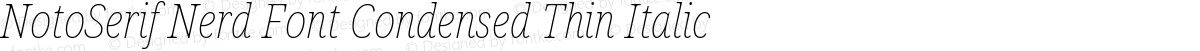 NotoSerif Nerd Font Condensed Thin Italic