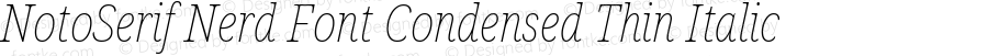 NotoSerif Nerd Font Condensed Thin Italic