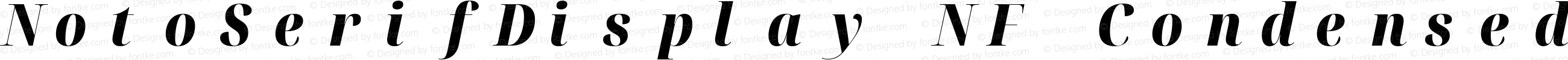 NotoSerifDisplay NF Condensed Black Italic