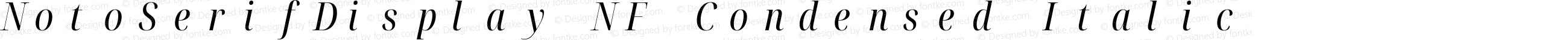 NotoSerifDisplay NF Condensed Italic