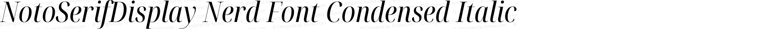 NotoSerifDisplay Nerd Font Condensed Italic