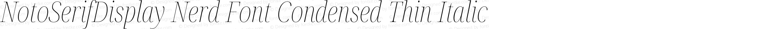 NotoSerifDisplay Nerd Font Condensed Thin Italic