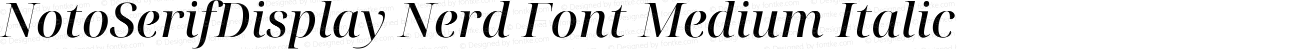 NotoSerifDisplay Nerd Font Medium Italic