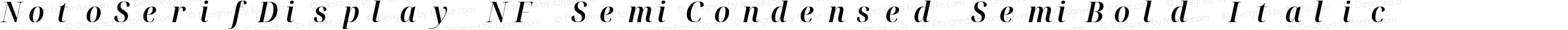 NotoSerifDisplay NF SemiCondensed SemiBold Italic